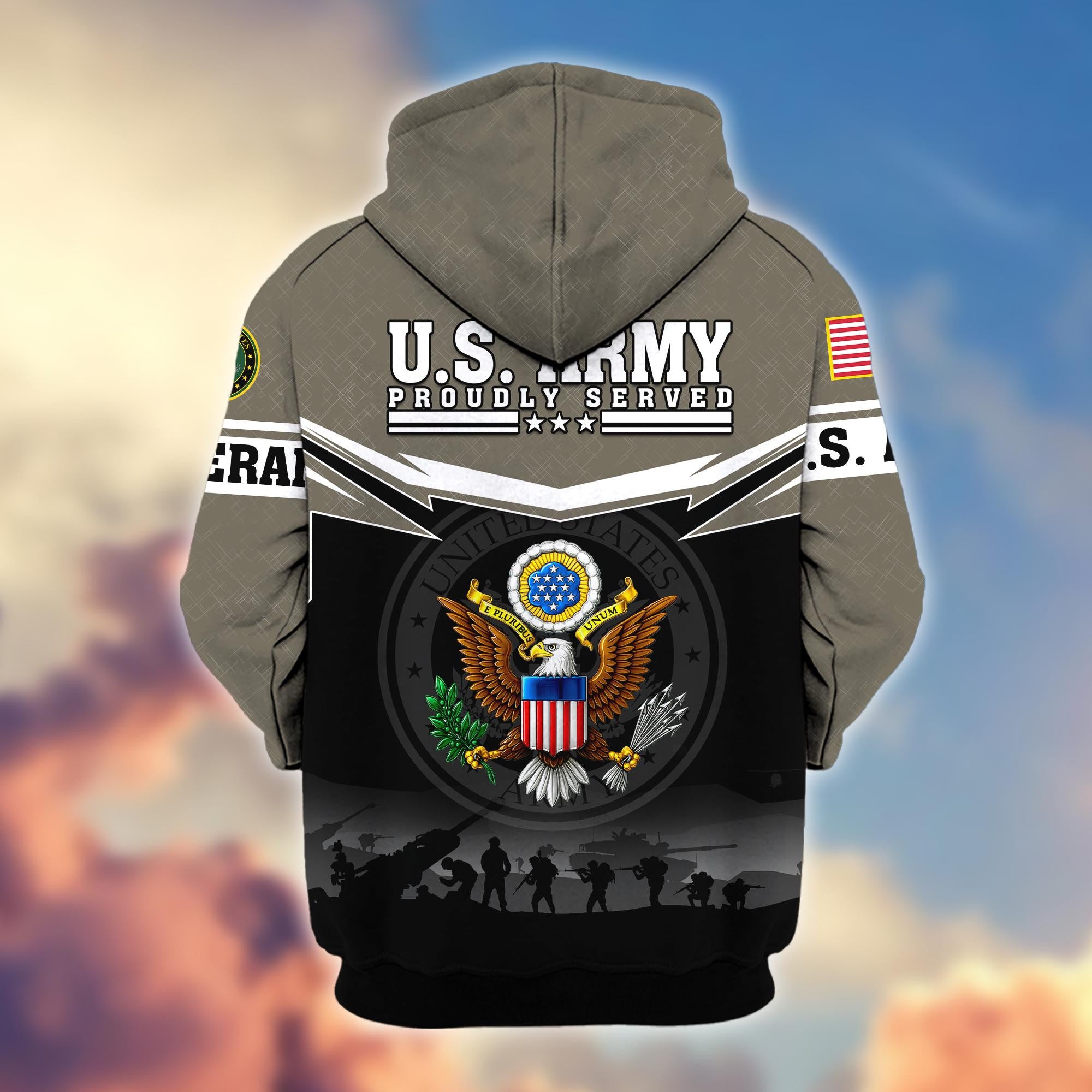 Premium US Veterans Zip Hoodie BPHN131011, Gifts For US Veterans, Gifts On Father's Day, Veterans Day.