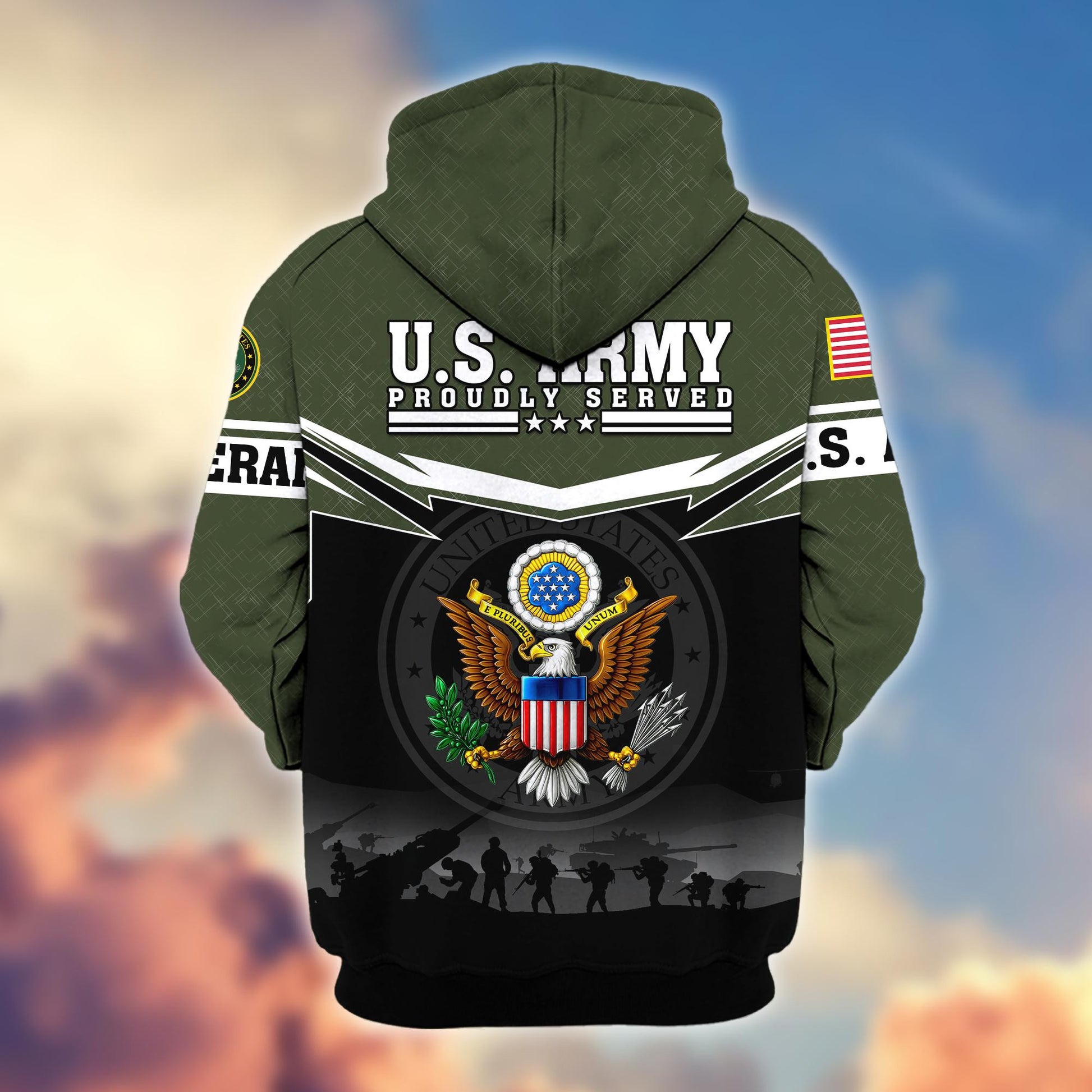 Premium US Veterans Zip Hoodie BPHN131011, Gifts For US Veterans, Gifts On Father's Day, Veterans Day.