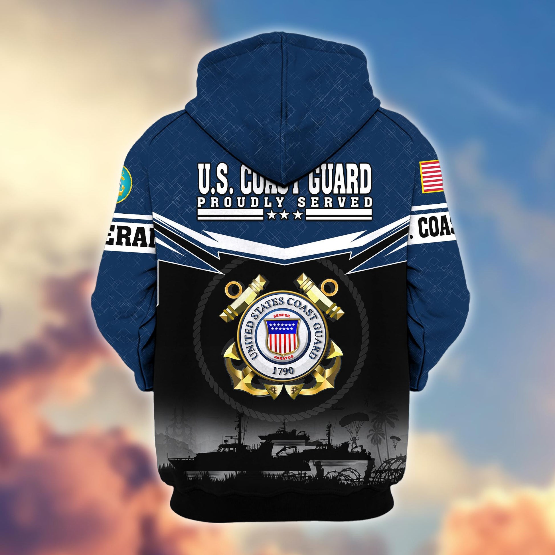 Premium US Veterans Zip Hoodie BPHN131011, Gifts For US Veterans, Gifts On Father's Day, Veterans Day.