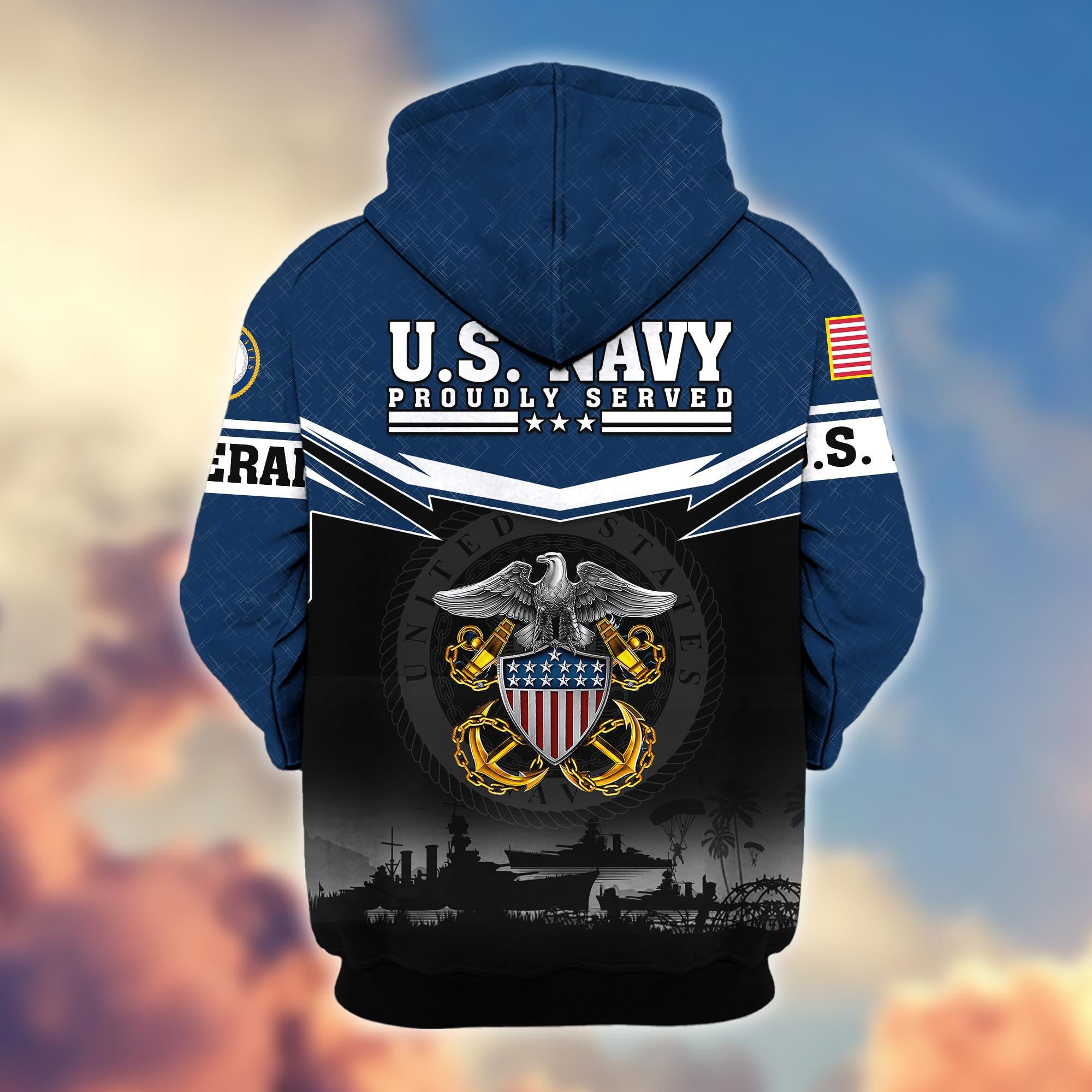 Premium US Veterans Zip Hoodie BPHN131011, Gifts For US Veterans, Gifts On Father's Day, Veterans Day.