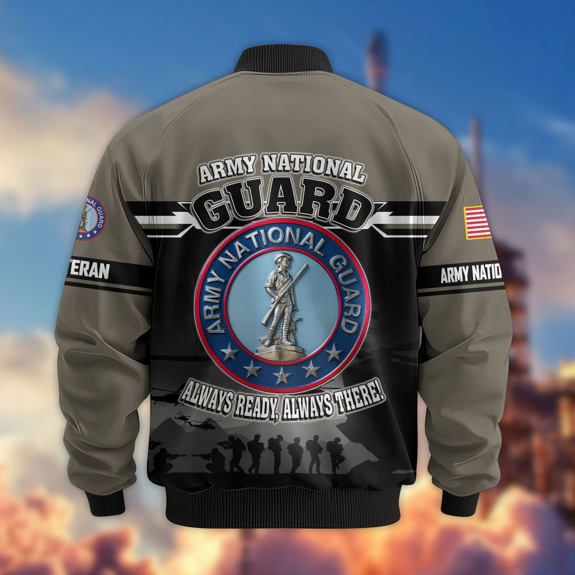 Premium US Veterans Bomber Jacket ATTN091022, Gifts For US Veterans, Gifts On Father's Day, Veterans Day.