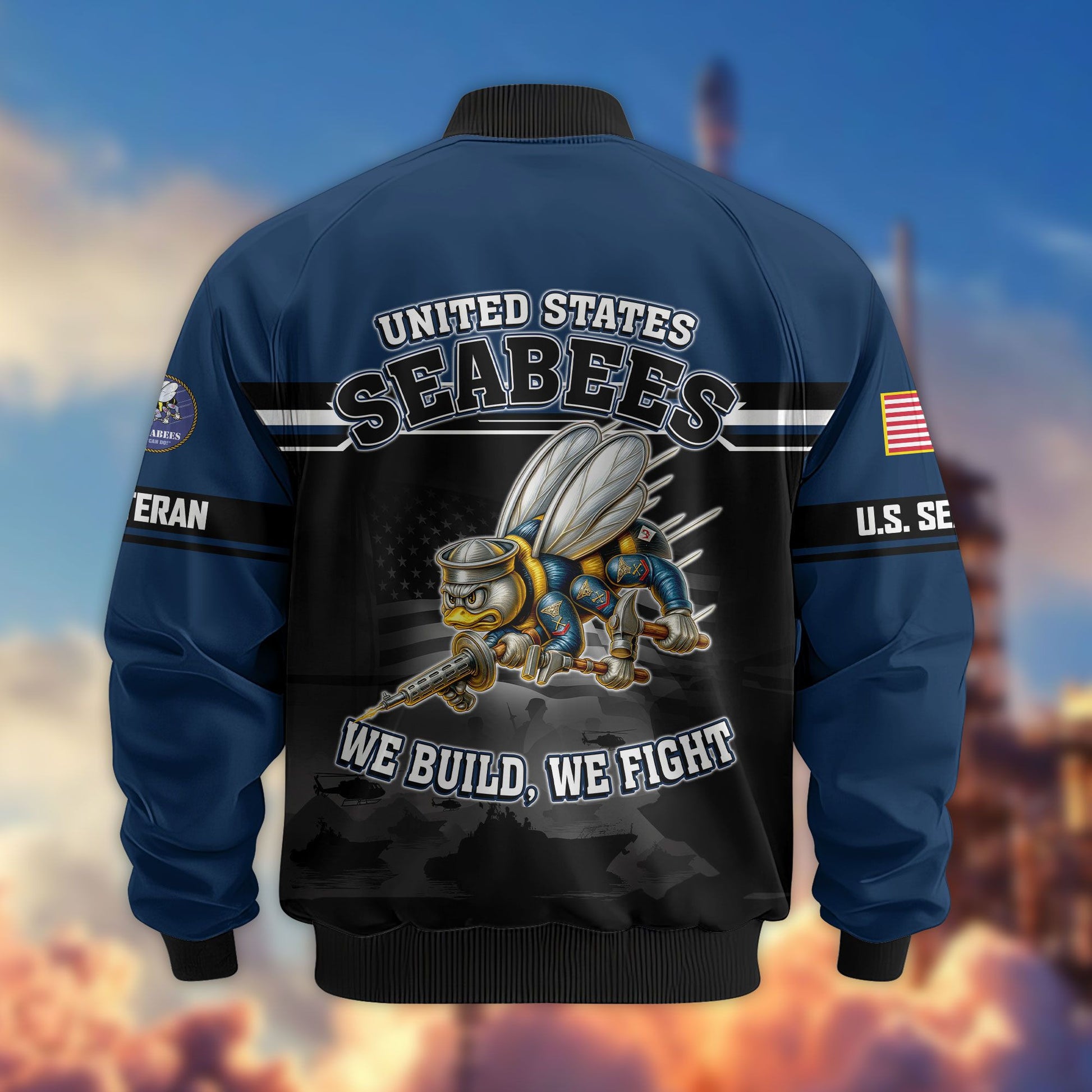 Premium US Veterans Bomber Jacket ATTN091022, Gifts For US Veterans, Gifts On Father's Day, Veterans Day.