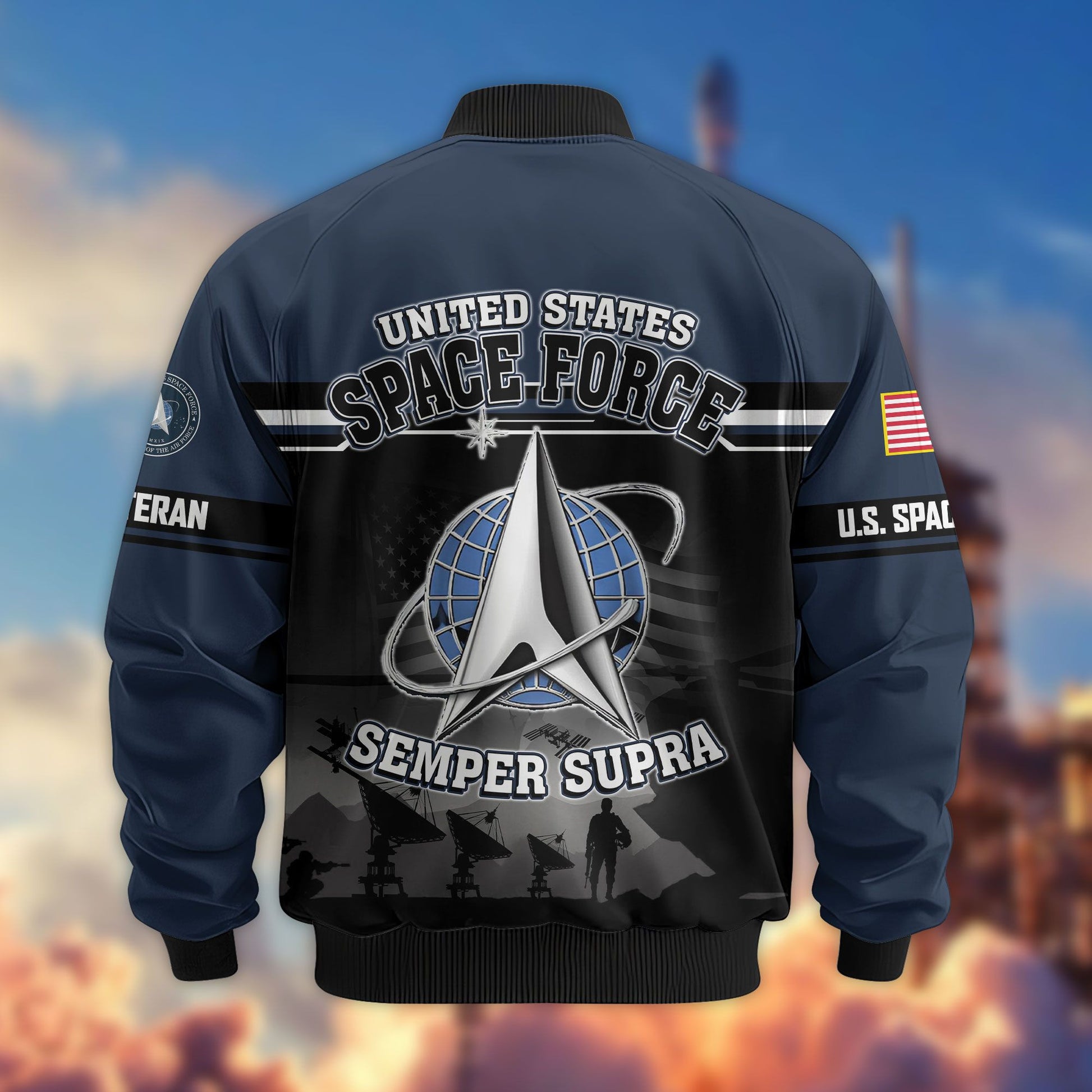 Premium US Veterans Bomber Jacket ATTN091022, Gifts For US Veterans, Gifts On Father's Day, Veterans Day.