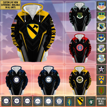 Premium Custom Unit US Veteran Zip Hoodie APVC170801