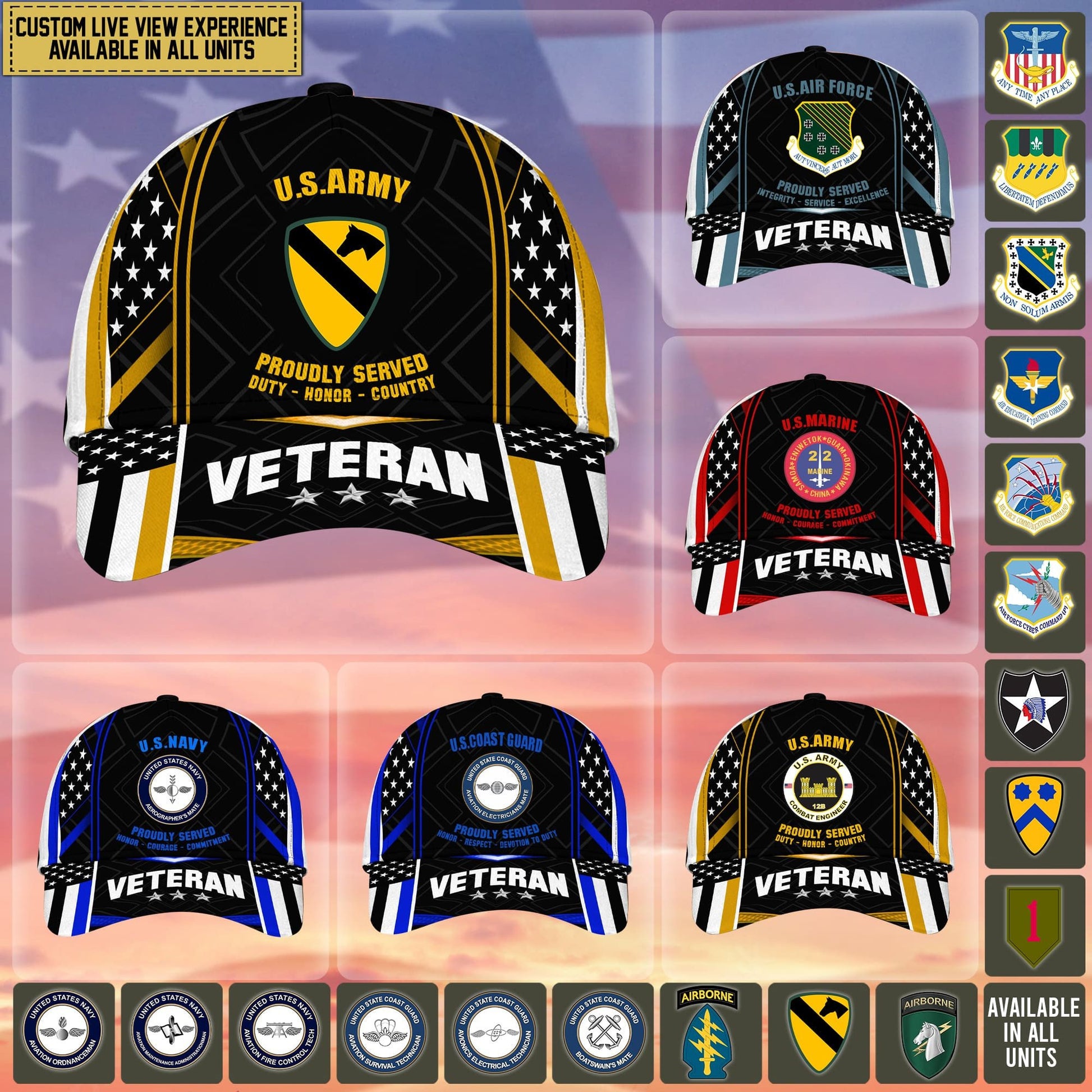 Unique Custom Unit US Veteran Cap NPVC030401